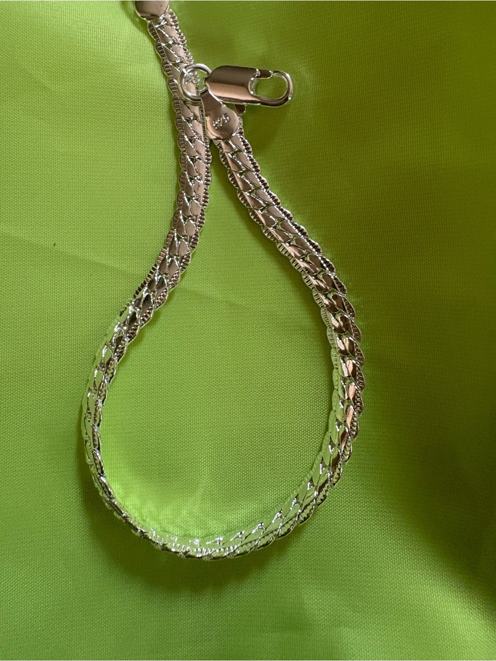 .926 Silver Cuban link bracelet 7.5 inch
